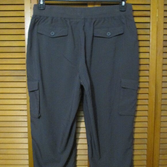 Wide leg capris dark gray pull on drawstring waist lots of pockets size XXL - Picture 7 of 9